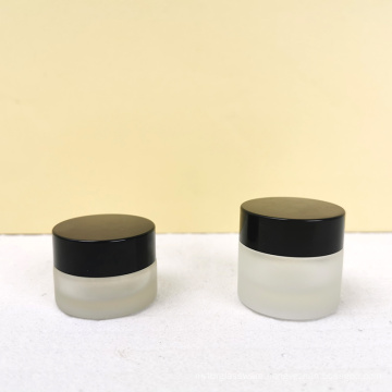5ml 10ml frosted glass jar for eye cream with silver lid mini glass jar for cosmetics